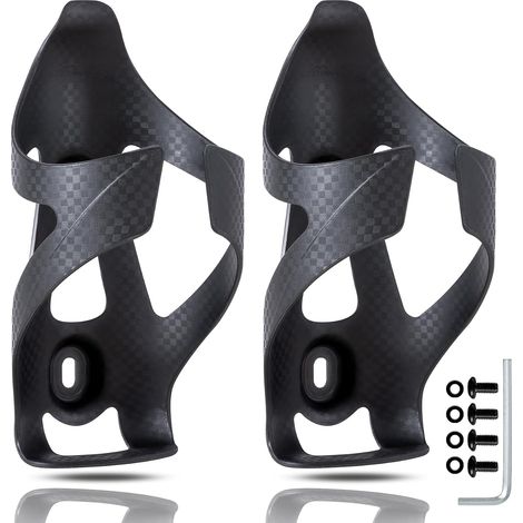 2-teiliger Flaschenhalter aus Carbonfaser – 70–74 mm – Mattschwarz – für Rennrad, Mountainbike, Gravelbike & E-Bike (1/4)