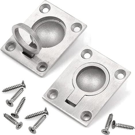 Eingelassene Ringgriffe, 49 x 39 mm, Edelstahl, Bootsluke