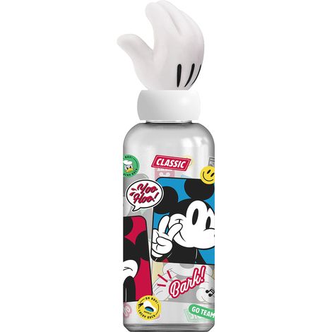Borraccia Originale Disney Mickey Mouse per bambini da 560 ml con coperchio decorato e personaggi del cinema in 3D in primo piano.