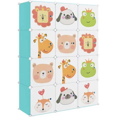 Casier enfant, 12 compartiments, en polypropylène vert (1/5)