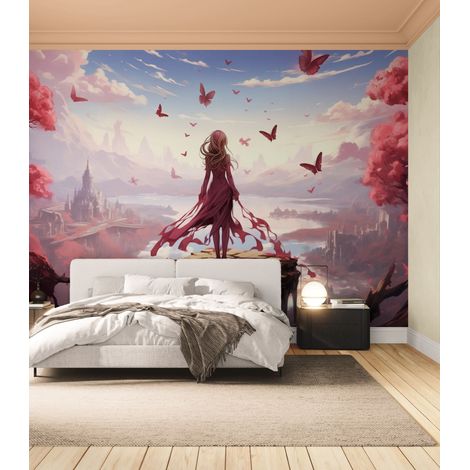 papier peint fantasy - envol des papillons - 150 x 250 cm (1/2)