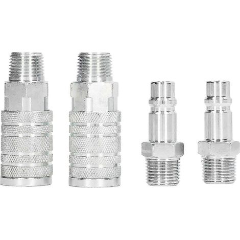 raccords rapides pour tuyau d'air comprimé, filetage NPT 1/2" mâle/femelle, débit élevé 300 PSI (1/5)