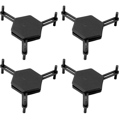 Lot de 4 sous-verres hexagonaux élégants, réglables et multifonctionnels pour boissons et petits objets, noirs. (1/5)