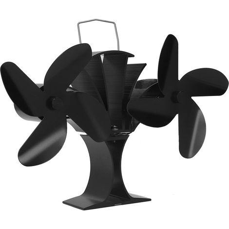 Ventilateur de cheminée à 8 pales alimenté par la chaleur d'un poêle à bois, non électrique, respectueux de l'environnement et à démarrage automatique. (1/5)