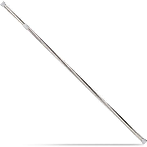 Barre Télescopique Tringle à Rideaux Douche Tige Encadrement Porte etc. sans Perçage INOX, Plastique, Argenté, 110-200 cm (1/5)