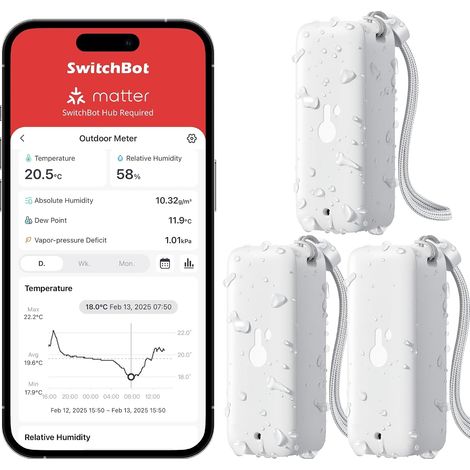 Hygromètre thermomètre IP65 Bluetooth 100 m humidité point de rosée (1/5)