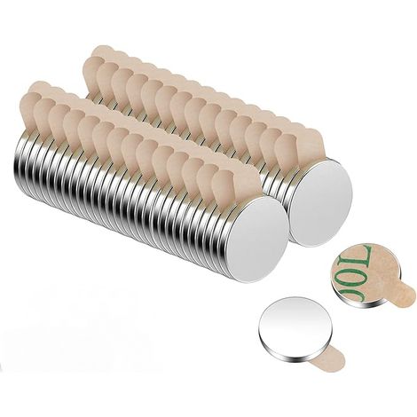 60 starke 8x1 mm Neodym-Klebemagnete, Mini-Rundmagnete zum Selbstkleben, kleine Magnete, ideal für interaktive Whiteboards, Fotos, Dekoration, DIY, Küche und Haushalt