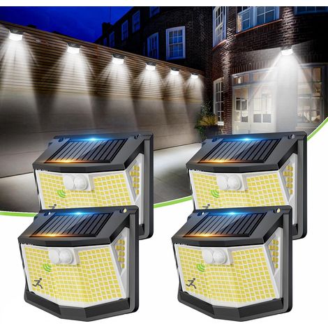 Lampe Solaire Exterieur Détecteur Mouvement: 248 LED Solaire Lumiere Exterieur IP65 Etanche éclairage 270° Sécurité sans Fil lampe Mural Applique Exterieur pour Jardin Garage Lot de 6 (1/5)