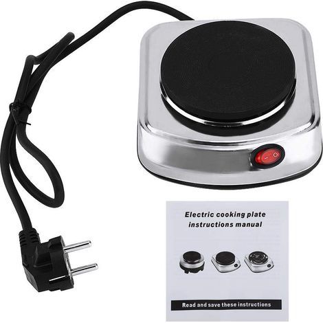 Chauffe-café, Chauffe-café à plaque chauffante électrique mini-brûleur de poêle 500W portable (prise UE 220-240V), revêtement anti-corrosion/non toxique/anti-adhésif (1/4)