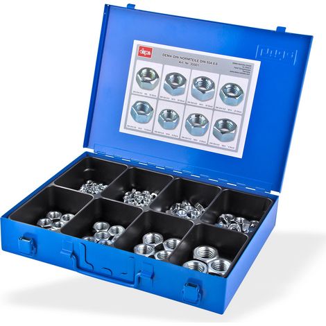 Sortimentskasten Sortierkasten Kleinteilebox Sortimentskiste mit Muttern M8-M24 (1/4)