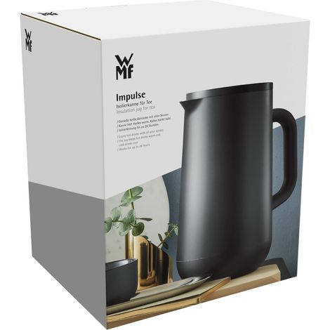 WMF Impulse Thermoskanne schwarz 1 Liter elegantes Design