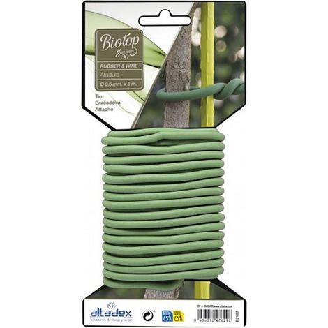 Atadura de goma con alambre, ø5 mm x 5 m