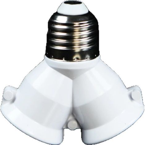 Adaptateur double douille E27 pour ampoules LED – Puissance maximale : 15 W par douille (1/5)