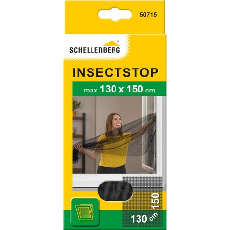 Schellenberg 50715 Zanzariera finestra per finestre fino a 130 x 150 cm, zanzariere senza perforazione, incl. nastro di fissaggio, antracite (1/4)