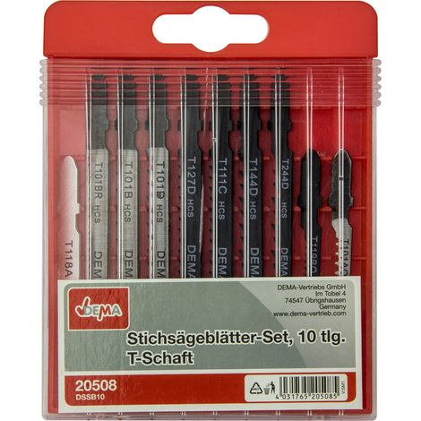 Stichsägeblätter Set 10tlg T-Schaft DSSB10 Sägeblätter Holz Metall Kunststoff (1/2)
