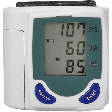 Tensiomètre de poignet, tensiomètre pour usage domestique, brassard automatique, appareil de mesure de la tension artérielle, écran LCD, mémoire des mesures, grand format, Po (1/5)