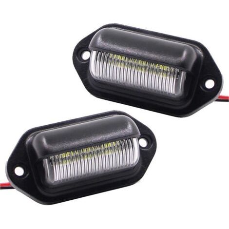 Lot de 2 feux de plaque d'immatriculation, 12 V, 6 LED, feu arrière pour camion, SUV, remorque, fourgonnette, éclairage de courtoisie, plafonnier et éclairage de chargement