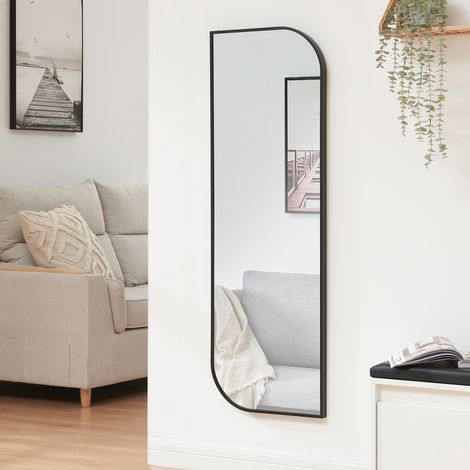 Espejo de pared Tarvindak cuerpo entero 120x40 cm - Negro [en.casa]