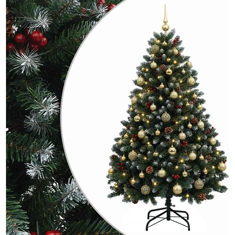 vidaXL Artificial Christmas Tree Green with Bauble 150 cm 150 LEDs