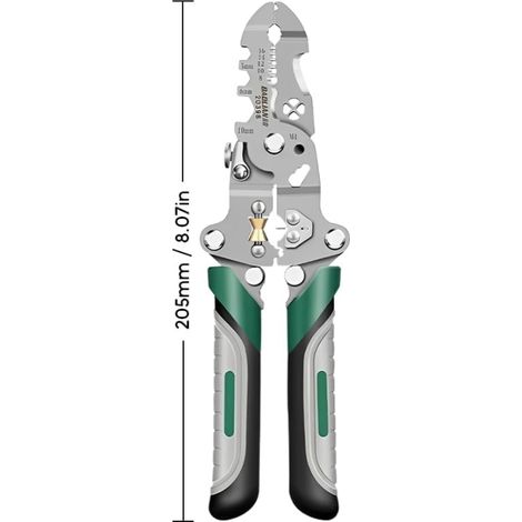 Pinza spelafili pieghevole 18 in 1, pinza multifunzionale in acciaio inossidabile per spelare e tagliare cavi, strumento professionale per elettricisti - ALTRO (1/3)