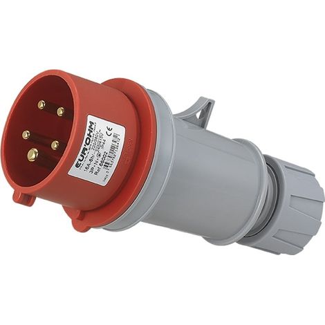 Fiche industrielle mobile droite IP44 - 3P+N+T - 16A - 400V AC - Eur'Ohm