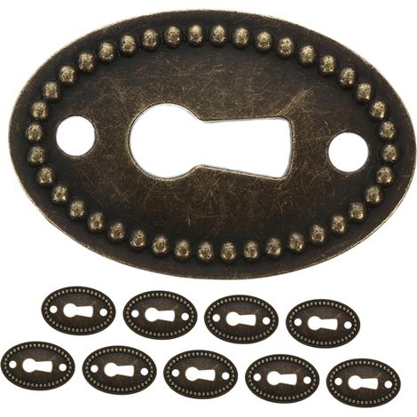 Lot de 10 cache-serrures ovales en alliage vintage pour portes (1/5)