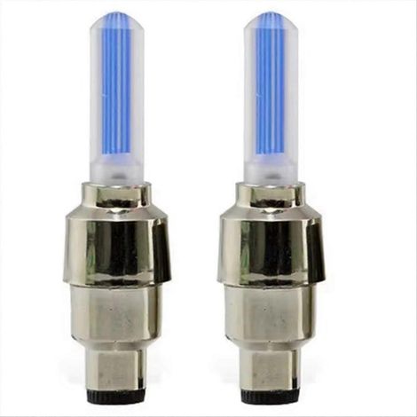 Lot de 2 lampes néon pour rayons de vélo, éclairage LED pour valve de pneu, accessoires de vélo pour rayons de roue A (1/5)