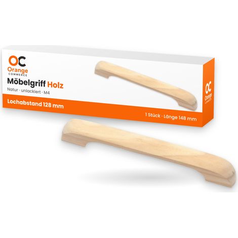 Natur Holzgriff Möbelgriff Holz Schubladengriff Möbelgriffe Holzknopf 128 mm