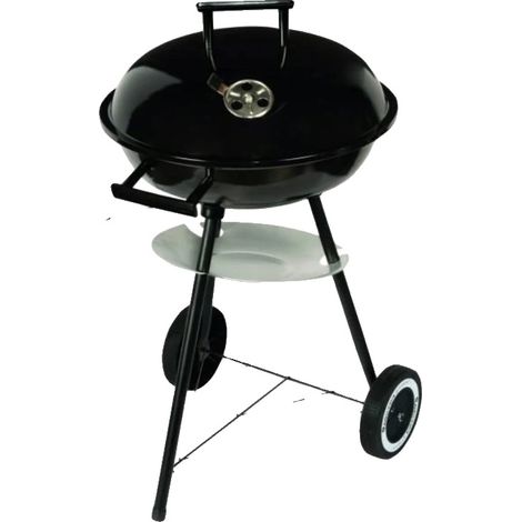 Gril à charbon, acier durable, design mobile, noir (1/4)