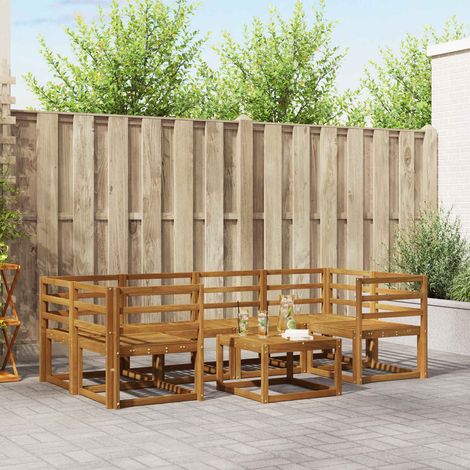 Outdoor-Sofagarnitur 7 pcs Natur Massivholz Akazie