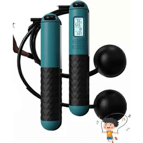 Corde à sauter sans fil avec compteur, corde à sauter lestée pour le fitness, corde à sauter intelligente sans fil avec compteur, compatible avec les accessoires de fitness - BRA (1/5)