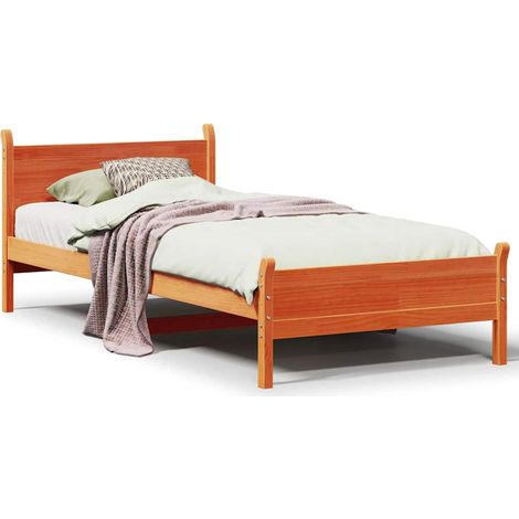 Maison Exclusive - Cama sin colchón madera maciza de pino marrón (1/5)