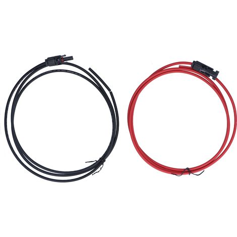 Câble d'extension solaire 10 AWG, câble de connexion photovoltaïque à faible résistance, 1000 V CC, 30 A, 2 mètres (1/5)