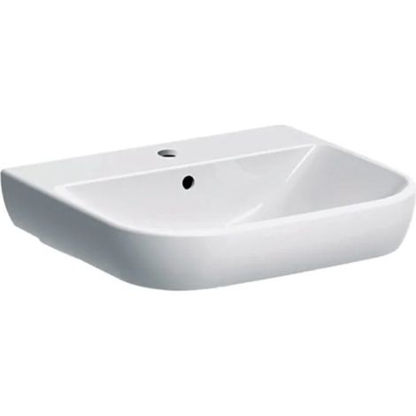 Geberit Smyle - Lavabo 55x48 cm, con troppopieno, foro per miscelatore, bianco 500.227.01.1 (1/4)