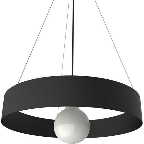 LUMICOM HALO Sospensione, 1X E27, max 42W, metallo, nero opaco, D.40cm