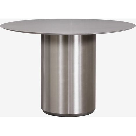 Table de salle à manger ronde Ø120 cm Luceida SKLUM Acier inoxydable brossé (1/5)