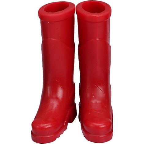 Bottes miniatures, mini chaussons d'intérieur compatibles avec la décoration, 1 paire, modèle en plastique rouge (1/5)