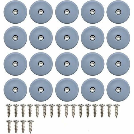 20 Pièces Patins De Meubles Ronds En 22Mm,Avec Vis Patins En Téflon Pour Meubles Patin Chaise A Clouer Patin Glisseur En (1/4)