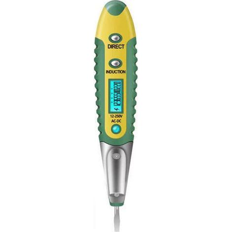 DEBUNS Digitaler Spannungsprüfer mit Stift, LCD-Bildschirm, Schraubendreher, VD700 AC/DC 12–250 V Spannungsanzeige (1/5)