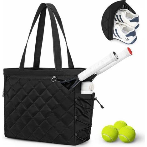 Sac de tennis pickleball matelassé et imperméable avec compartiment à chaussures, unisexe léger (1/5)
