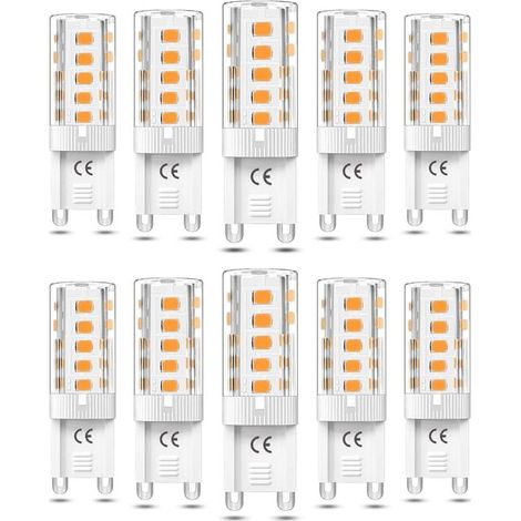 10 ampoules LED G9 dimmables 3W blanc chaud 3000K, équivalent halogène 50W AC110/220V [Classe énergétique F][GKS] (1/4)
