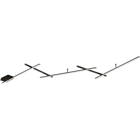 Plafoniera LED, luce su e giù, metallo, nero opaco, L 245 cm, Indira (1/3)