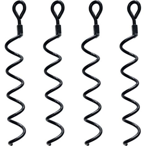 38,5 cm Spiral-Erdanker-Set für hohe Leistung, ideal für Gartenhäuser und andere Konstruktionen. Perfekt als Anbindepfosten für Hunde, zur Sicherung von Tieren, Zelten, Markisen und Gartenhäusern. 4er (1/4)