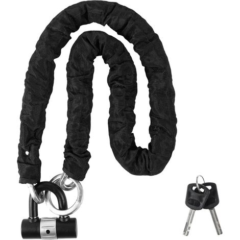 Holdfiturn 1.5M Bike Lock, Bike Locks High Security with 2 Keys, Anti-Theft Bike Chain Lock, Heavy Duty Bicycle Lock for Motorbike, Motorcycle, Gate, Fence (Black) (1/5)