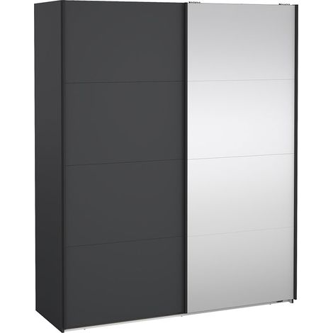 Bergamo Schiebetürenschrank 2 Türen 180x220cm matt grau. (1/5)