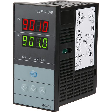 Régulateur de température numérique PID, thermostat à relais SSR, thermorégulateur à sortie SSR (1/5)