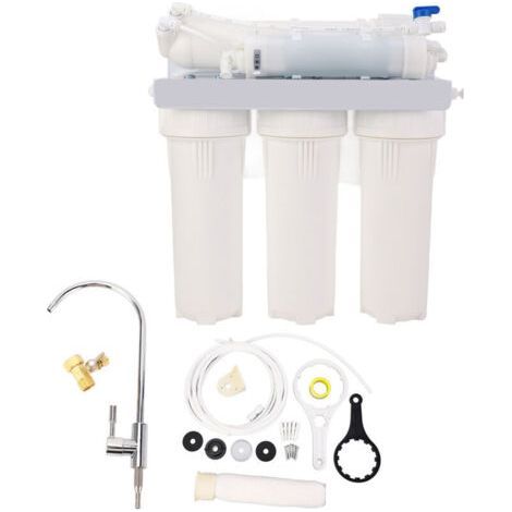 5 Stage Activated Carbon Water Filter, Filter Media Filter, Compatible with Under Sink and Countertop Home Filtration System (1/4)