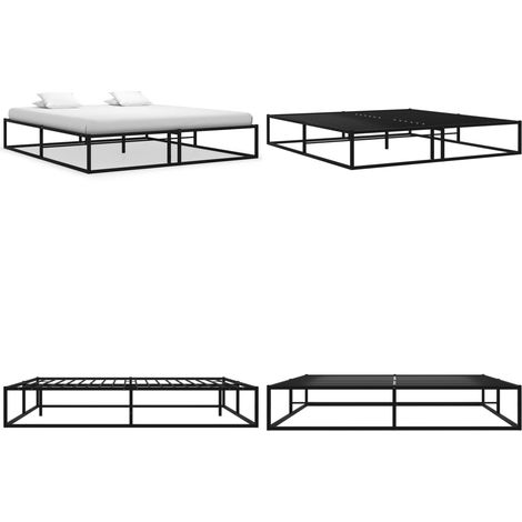 Bettgestell Schwarz Metall 180x200 cm - Metallbettfgestell - Schwarzes Bettgestell - Boxspringbett - Doppelbett - Lattenrost Inklusive - Home & Living (1/5)