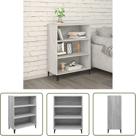 The Living Store Sideboard Grau Sonoma 69,5x32,5x90 cm Holzwerkstoff - Schreibtisch - Wohnzimmermöbel - Sideboard - Grau - Holzmöbel (1/5)