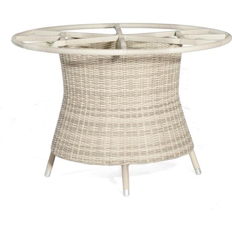 Tischgestell Base-Polyrattan 110 cm rund Alu/KS wihite-coral